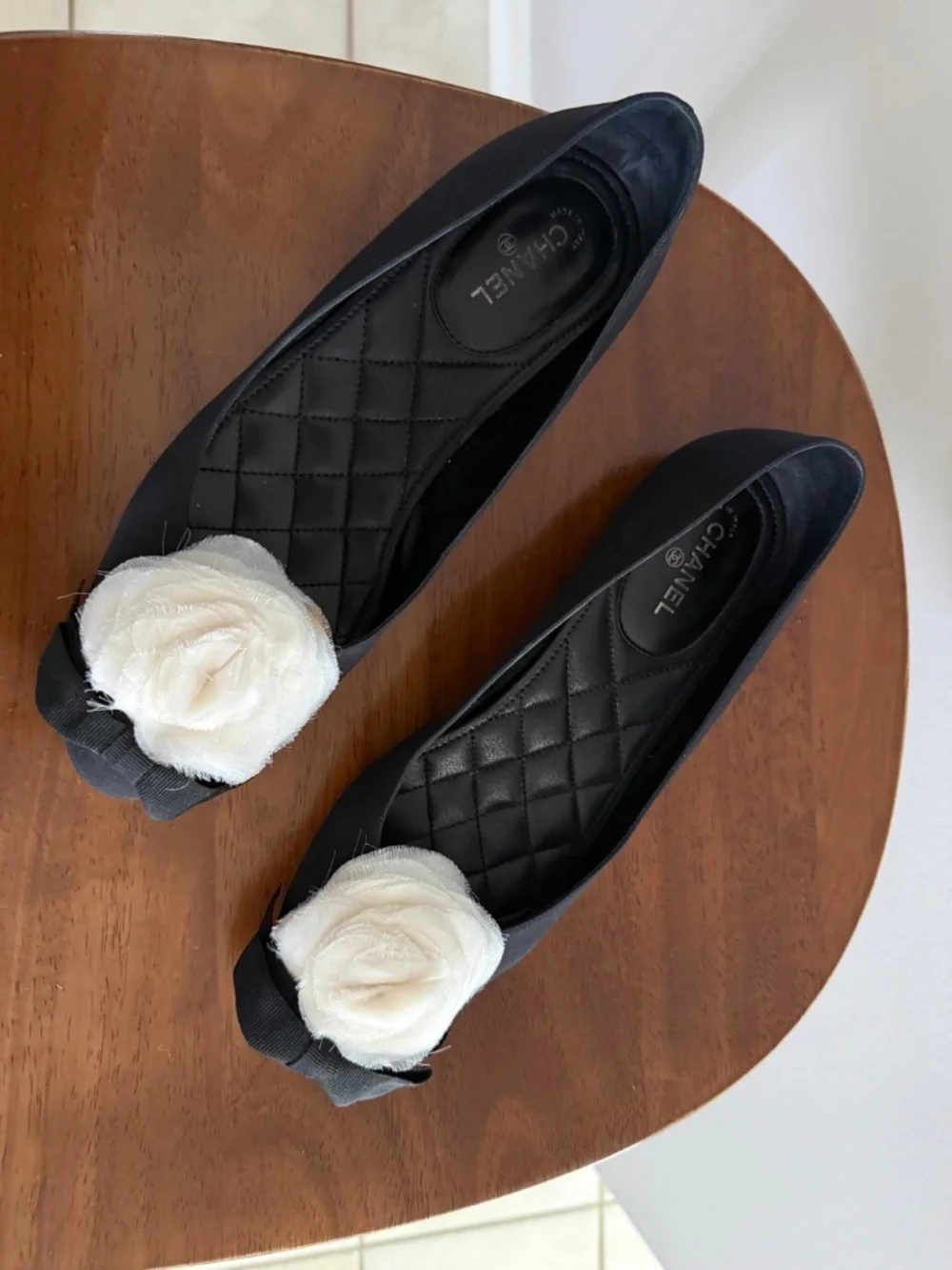 Vintage CHANEL Camellia Flower Ballet Flats | Euro 39